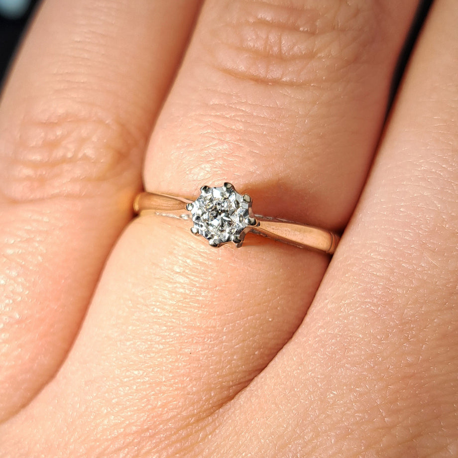 The Vintage 1970 Illusion Set Diamond Solitaire Ring