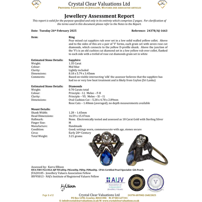 The Antique Sapphire and Old Cut Diamond Tiara Ring