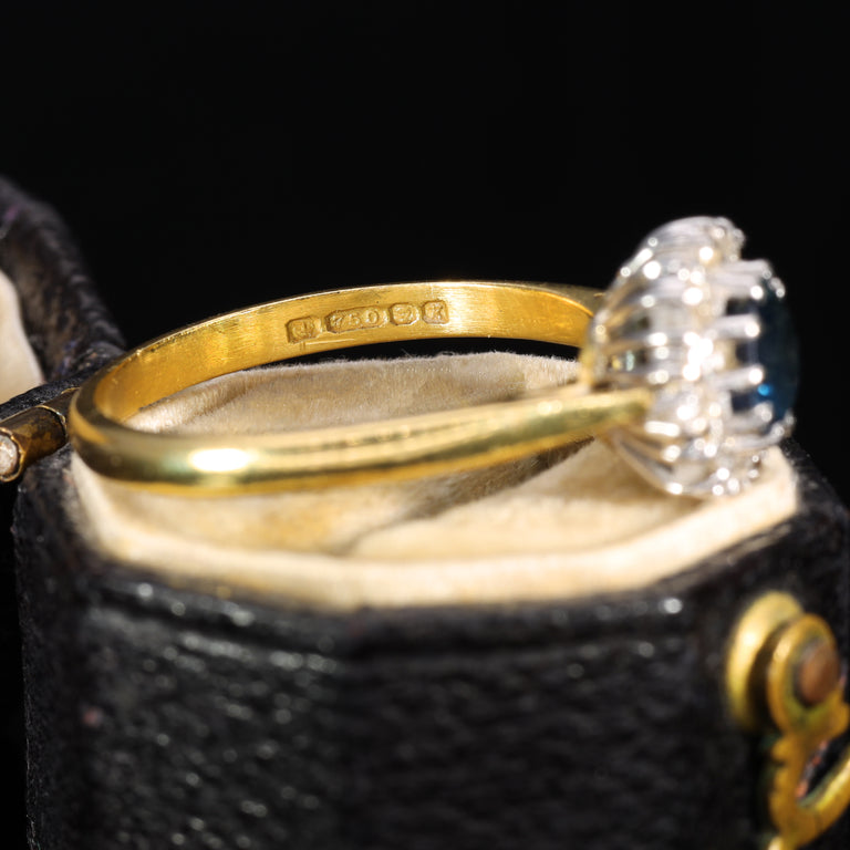 The Vintage 1984 Sapphire and Diamond Cluster Ring