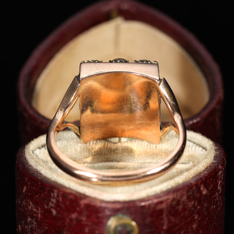 The Antique Victorian Pearl and Ruby Cluster Ring