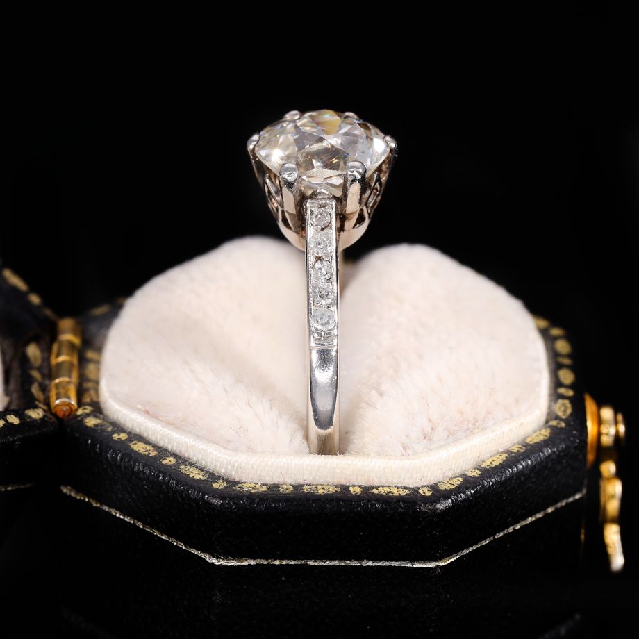 The Antique Art Deco Era Old Mine Cut Diamond Ring
