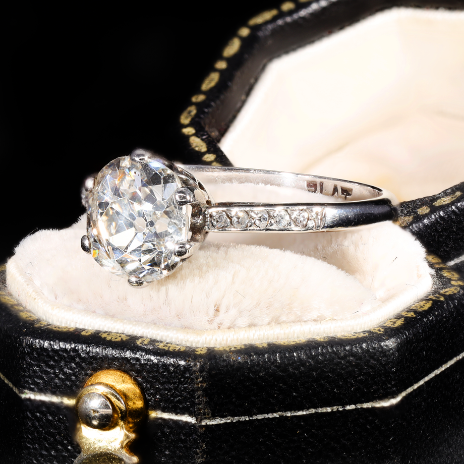 The Antique Art Deco Era Old Mine Cut Diamond Ring