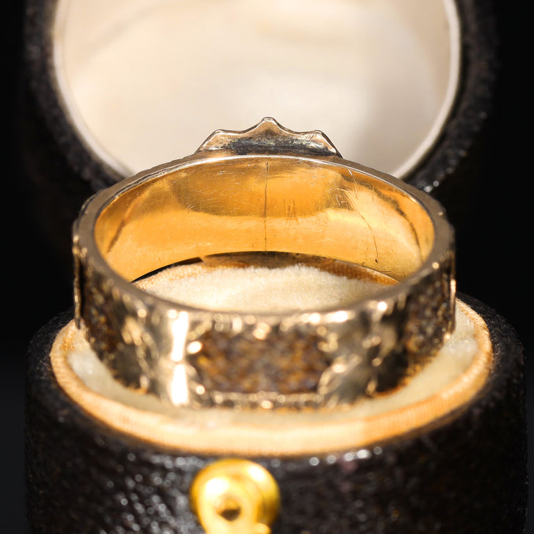The Antique Victorian 'M.R' Initials and Hairwork Mourning Ring