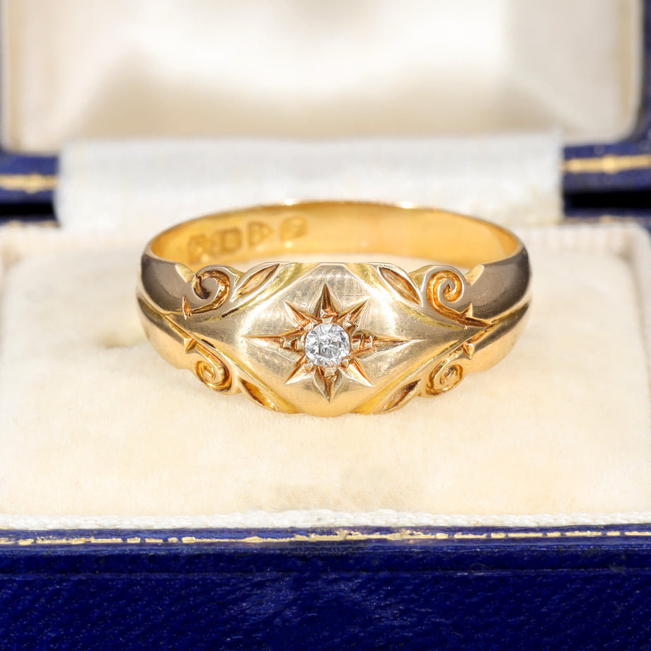 The Antique 1906 Old European Cut Diamond Starlight Ring - Antique Jewellers