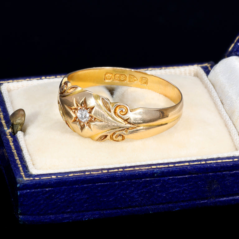 The Antique 1906 Old European Cut Diamond Starlight Ring - Antique Jewellers
