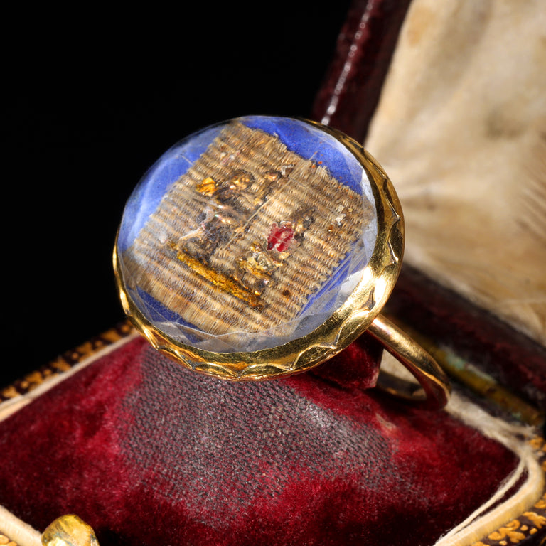 The Antique 17th Century Stuart Crystal Cherub and Vase Ring