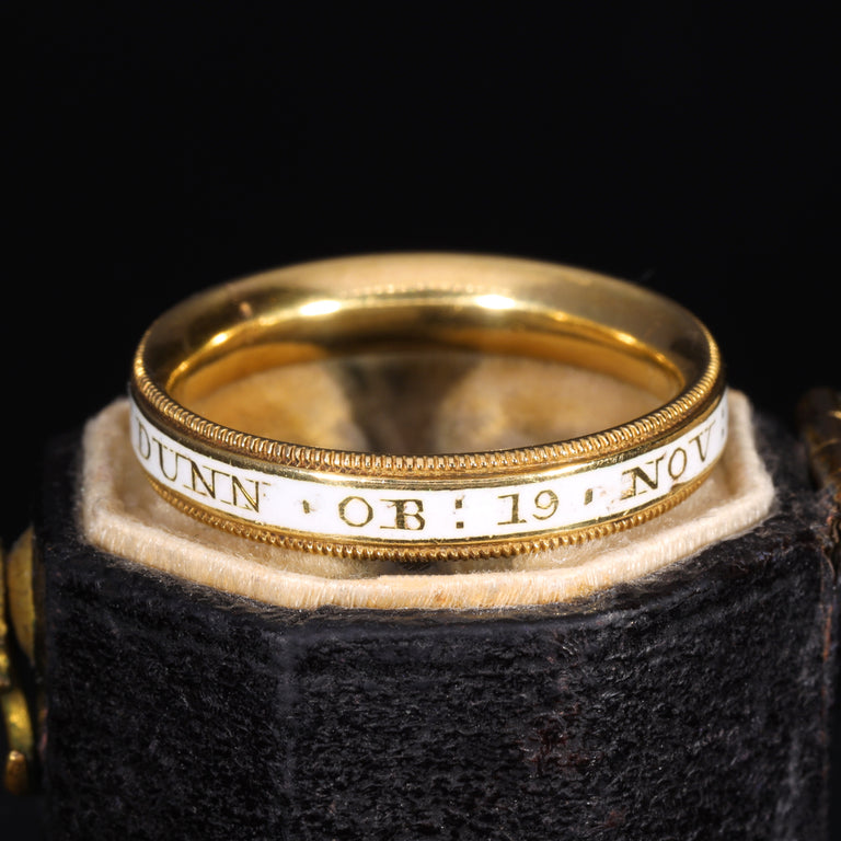 The Antique Georgian 1770 White Enamel Mourning Ring