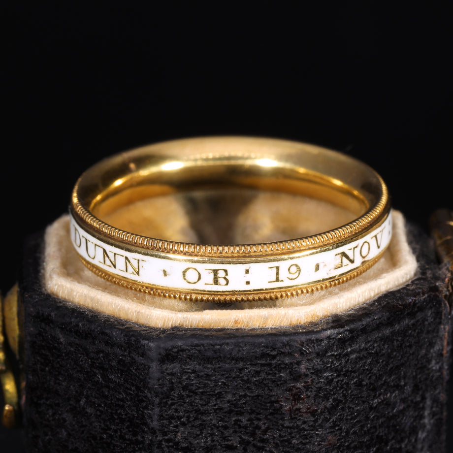 The Antique Georgian 1770 White Enamel Mourning Ring