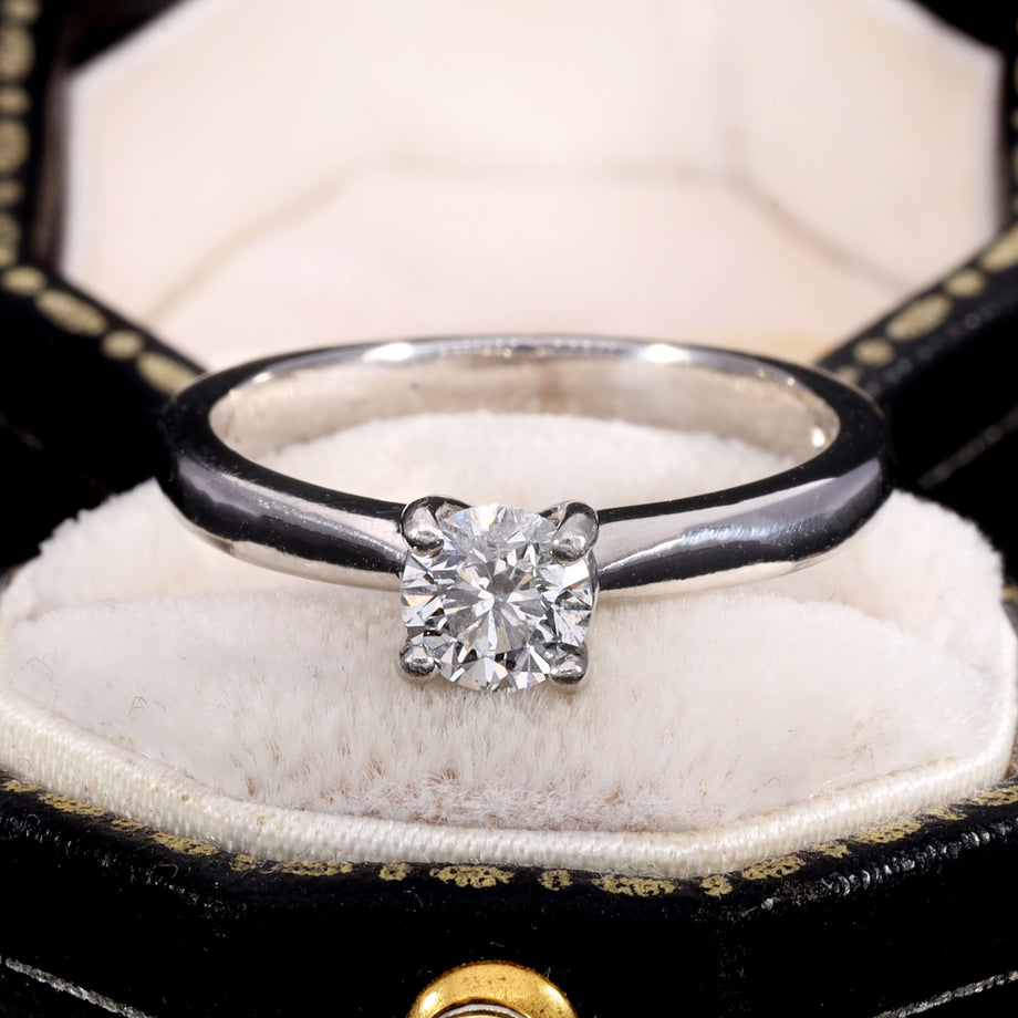The Vintage Brilliant Cut Diamond Platinum Solitaire Ring