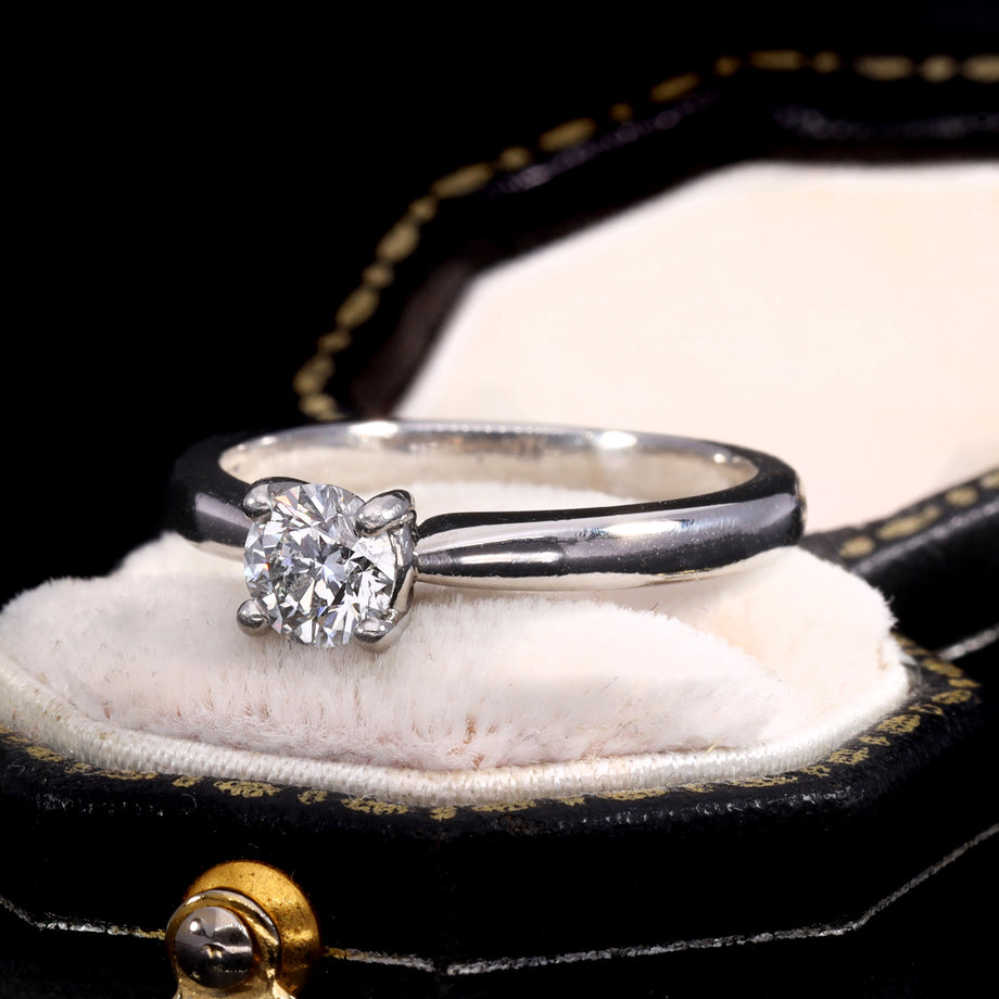 The Vintage Brilliant Cut Diamond Platinum Solitaire Ring
