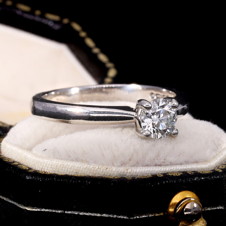 The Vintage Brilliant Cut Diamond Platinum Solitaire Ring