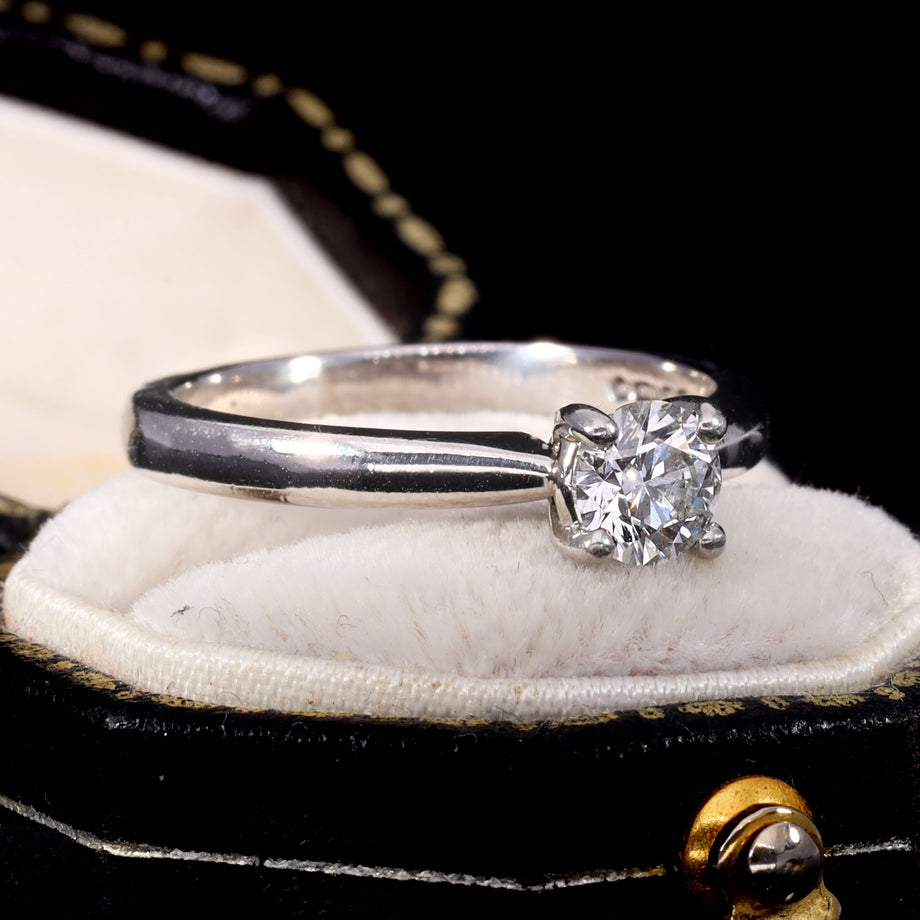 The Vintage Brilliant Cut Diamond Platinum Solitaire Ring