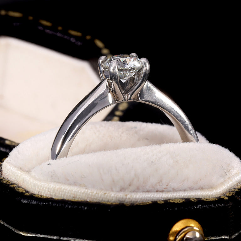 The Vintage Brilliant Cut Diamond Platinum Solitaire Ring