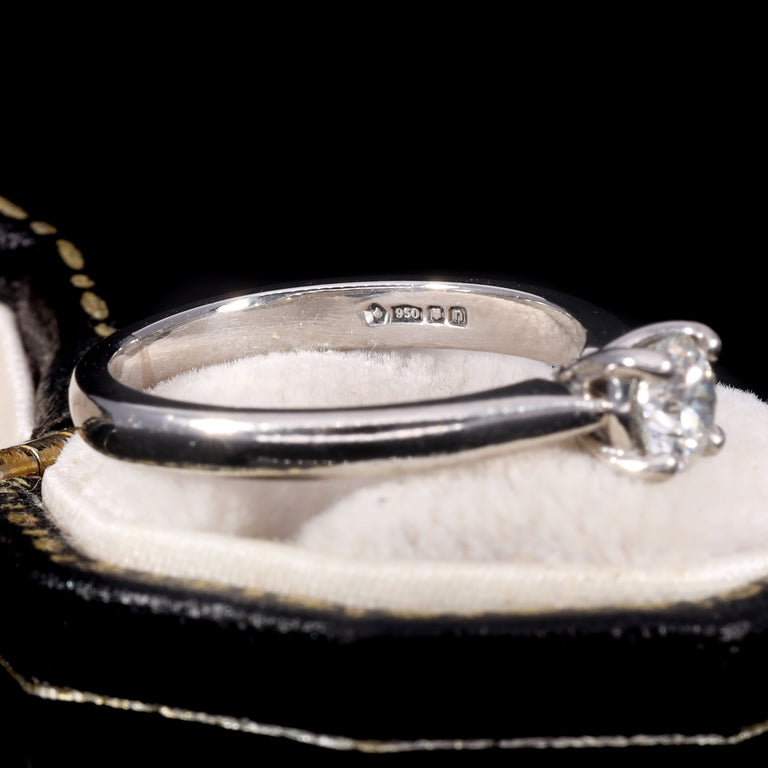 The Vintage Brilliant Cut Diamond Platinum Solitaire Ring