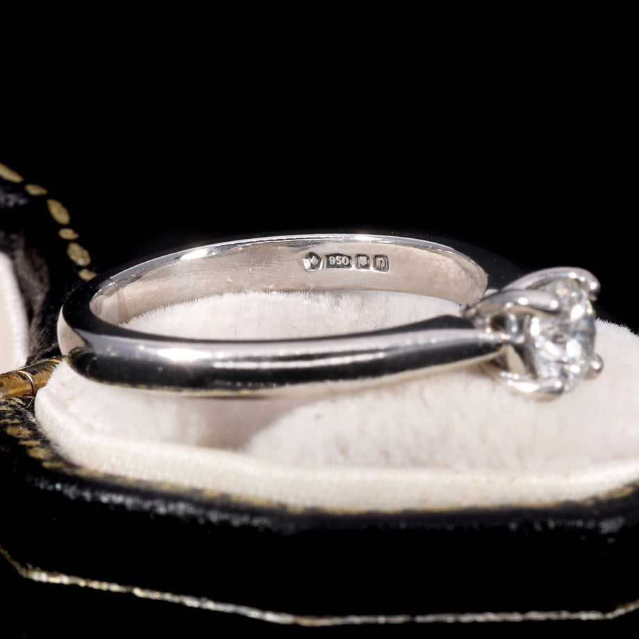 The Vintage Brilliant Cut Diamond Platinum Solitaire Ring