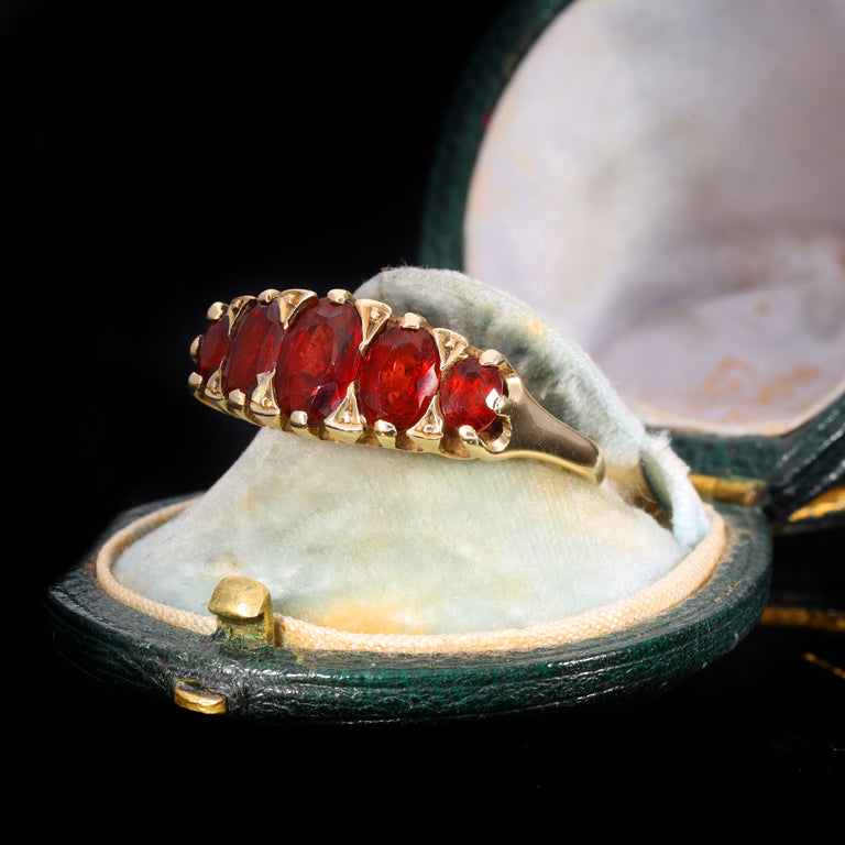 The Vintage 1990 Five Garnet Fire Ring