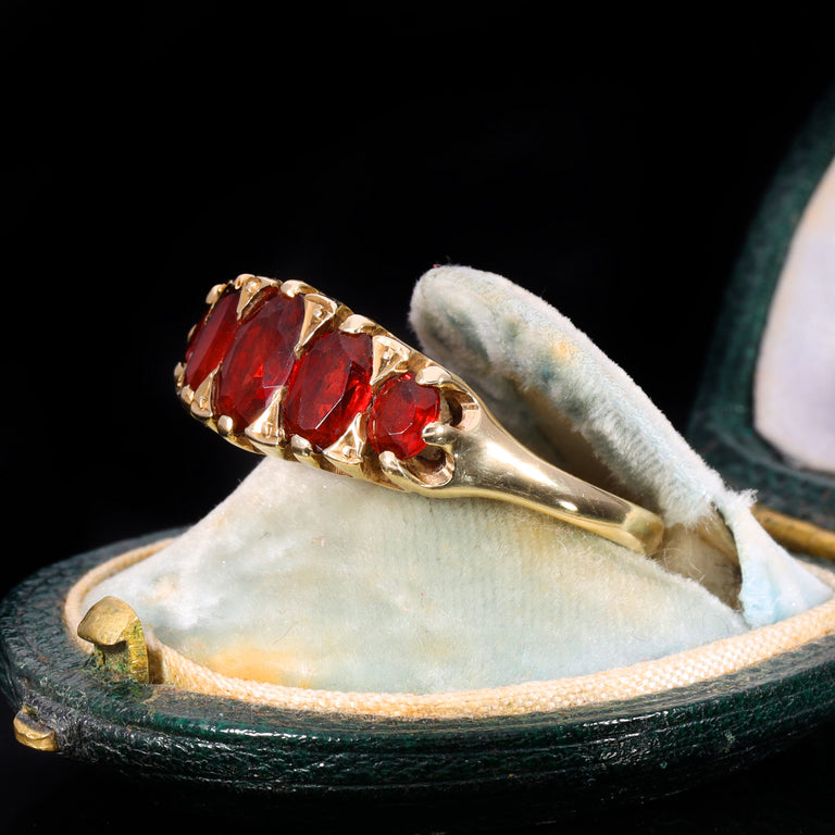 The Vintage 1990 Five Garnet Fire Ring