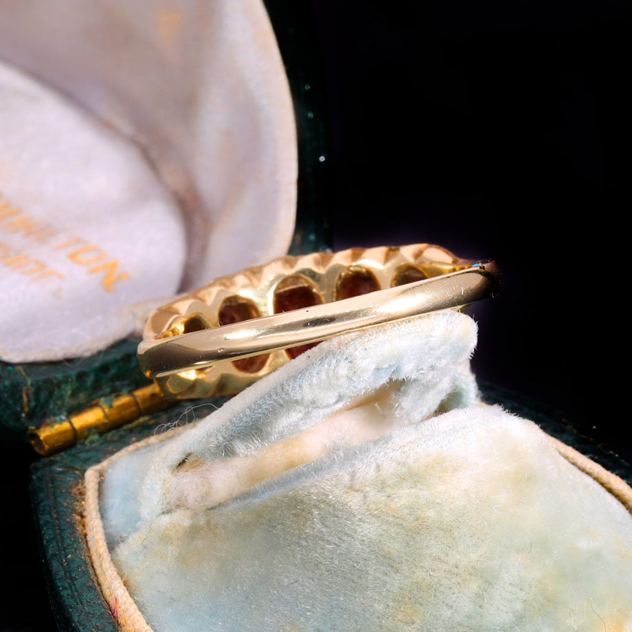 The Vintage 1990 Five Garnet Fire Ring