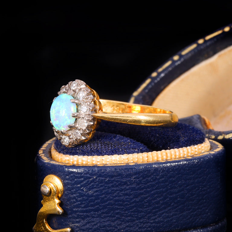 The Vintage Opal and Diamond Cluster Ring