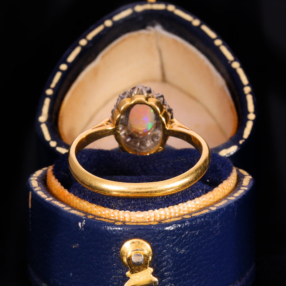 The Vintage Opal and Diamond Cluster Ring