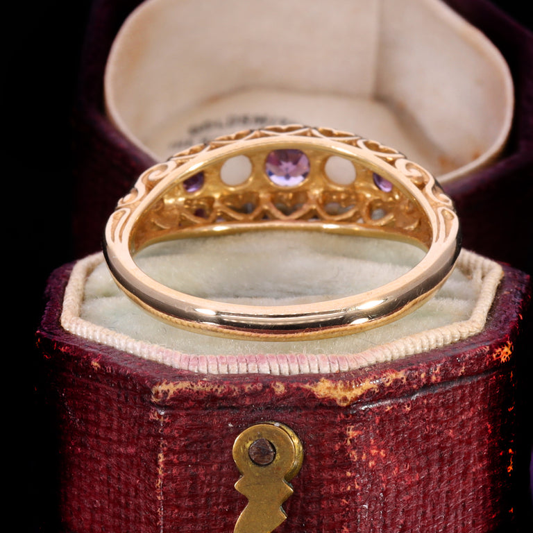 The Vintage Amethyst and Pearl Heart Ring