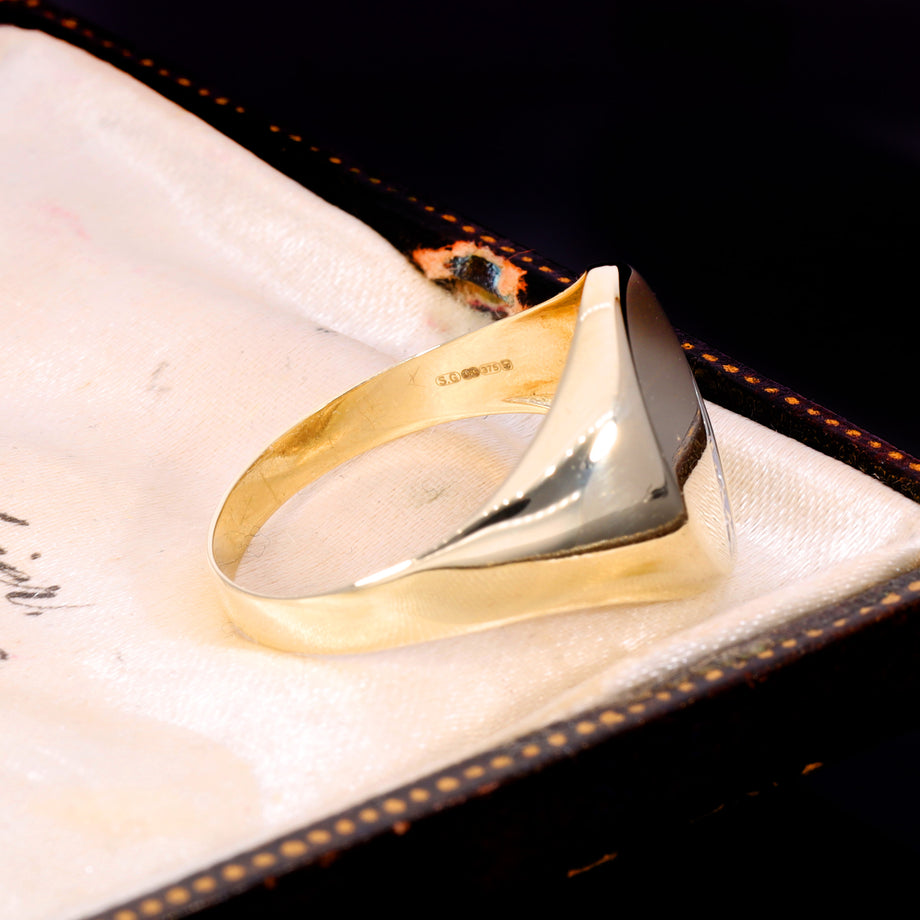 The Vintage Diamond Crescent Signet Ring