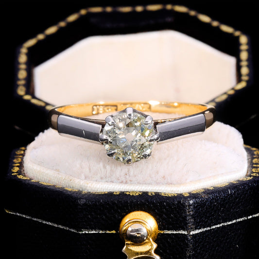 The Vintage Old European Cut Yellow Diamond Solitaire Ring