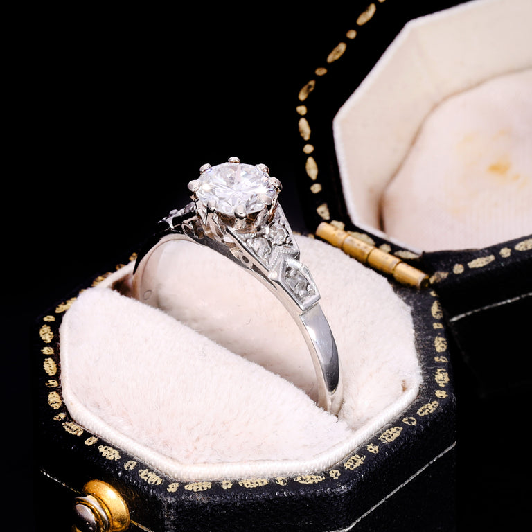 The Vintage Diamond Platinum Solitaire Ring