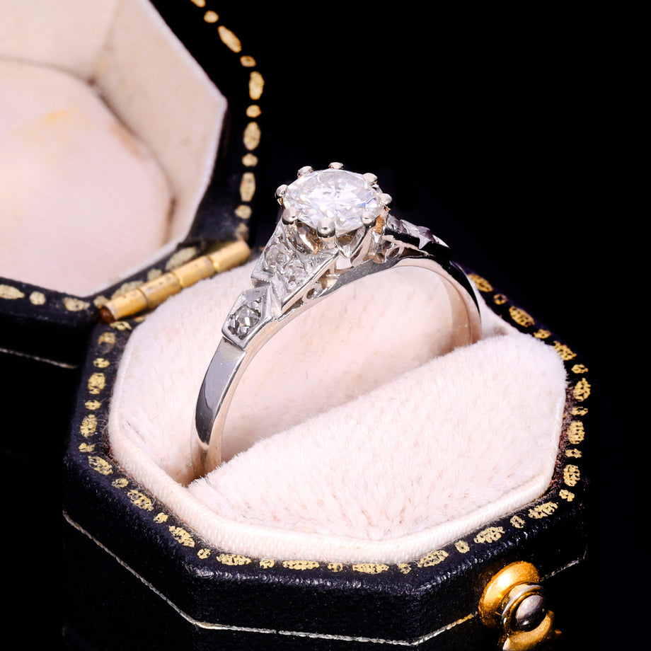 The Vintage Diamond Platinum Solitaire Ring