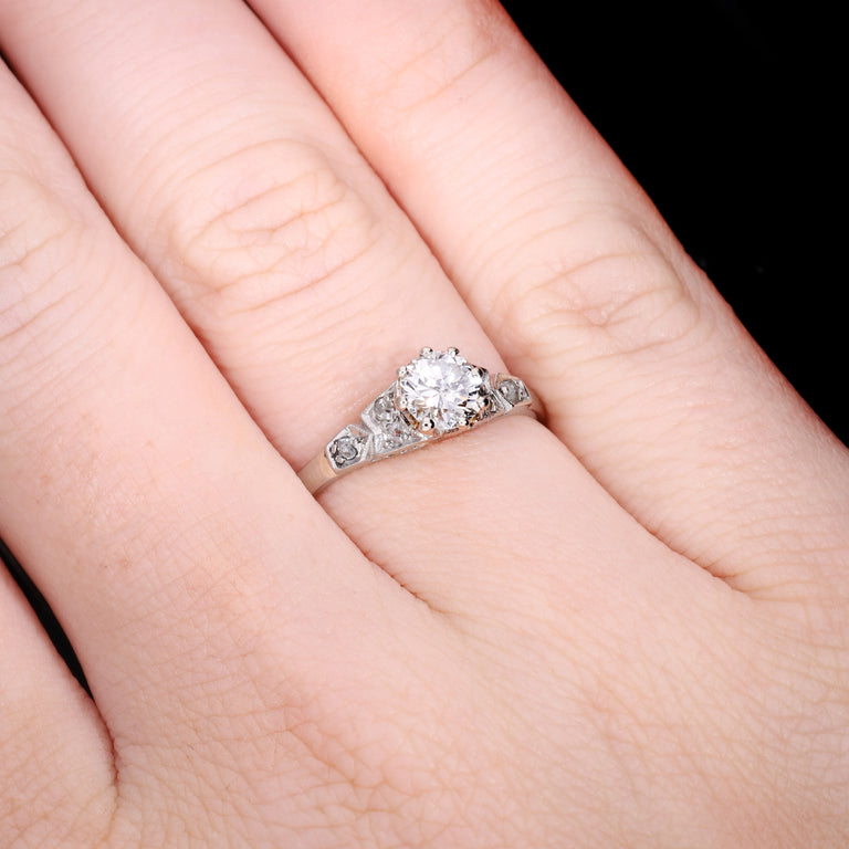 The Vintage Diamond Platinum Solitaire Ring