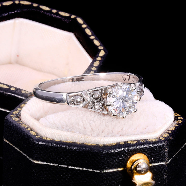 The Vintage Diamond Platinum Solitaire Ring