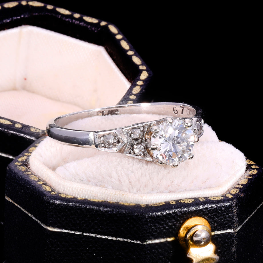 The Vintage Diamond Platinum Solitaire Ring