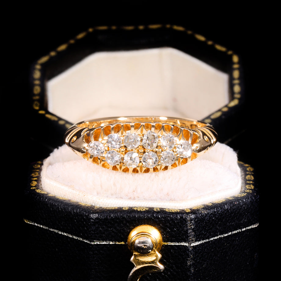 The Antique 1912 Ten Diamond Double Row Ring
