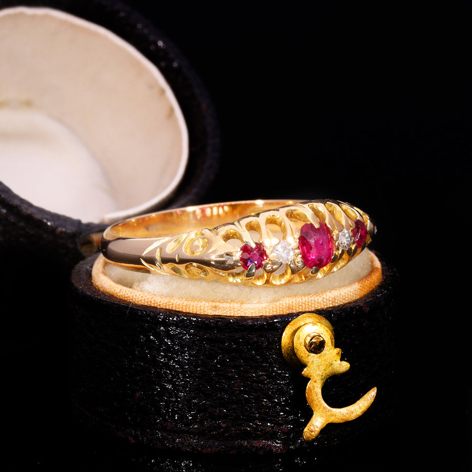 The Antique Edwardian 1910 Ruby And Diamond Ring