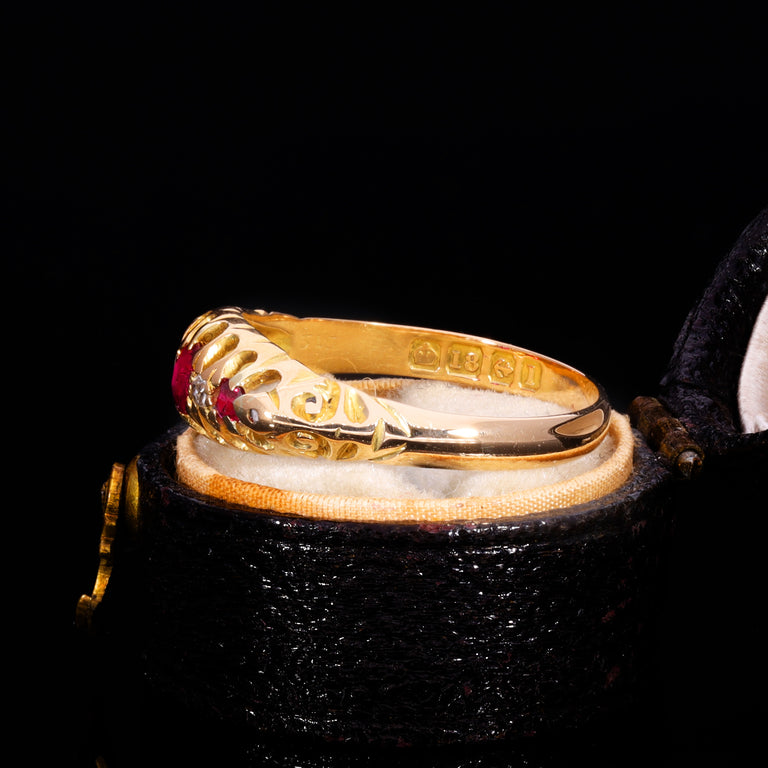 The Antique Edwardian 1910 Ruby And Diamond Ring