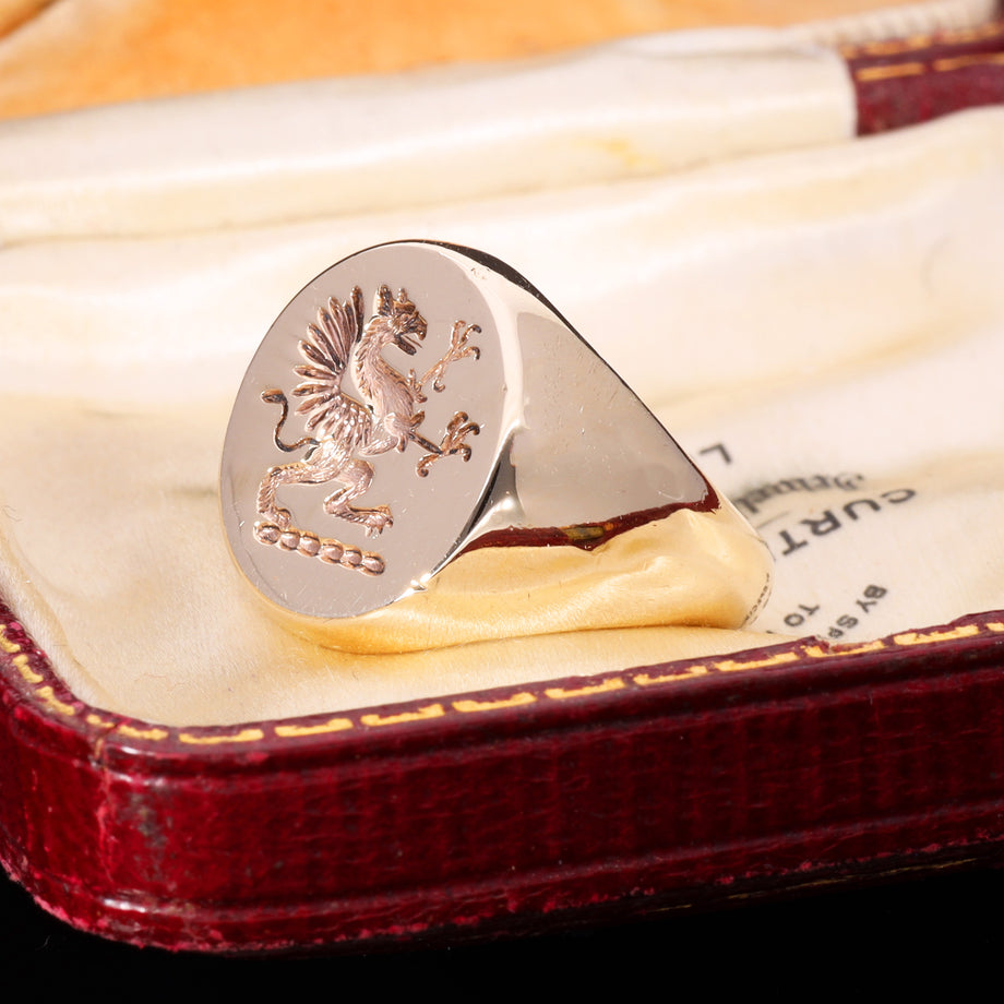 The Vintage 9ct Gold Griffin Signet Ring