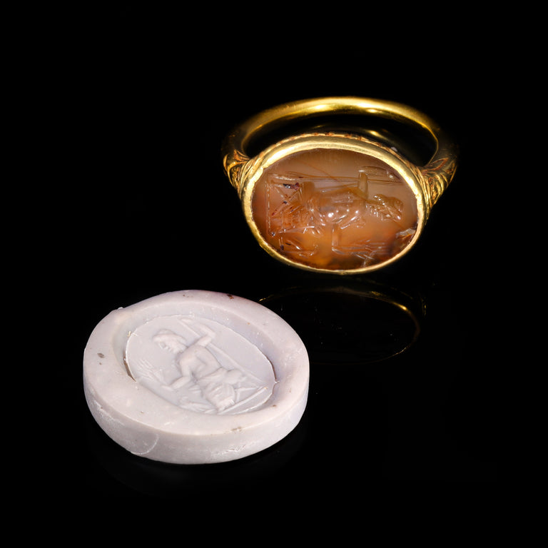 The Ancient 17th Century Stuart Period Jupiter Intaglio Ring