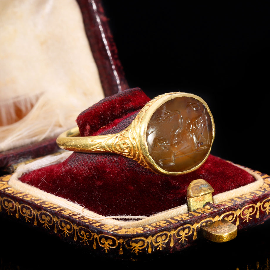 The Ancient 17th Century Stuart Period Jupiter Intaglio Ring