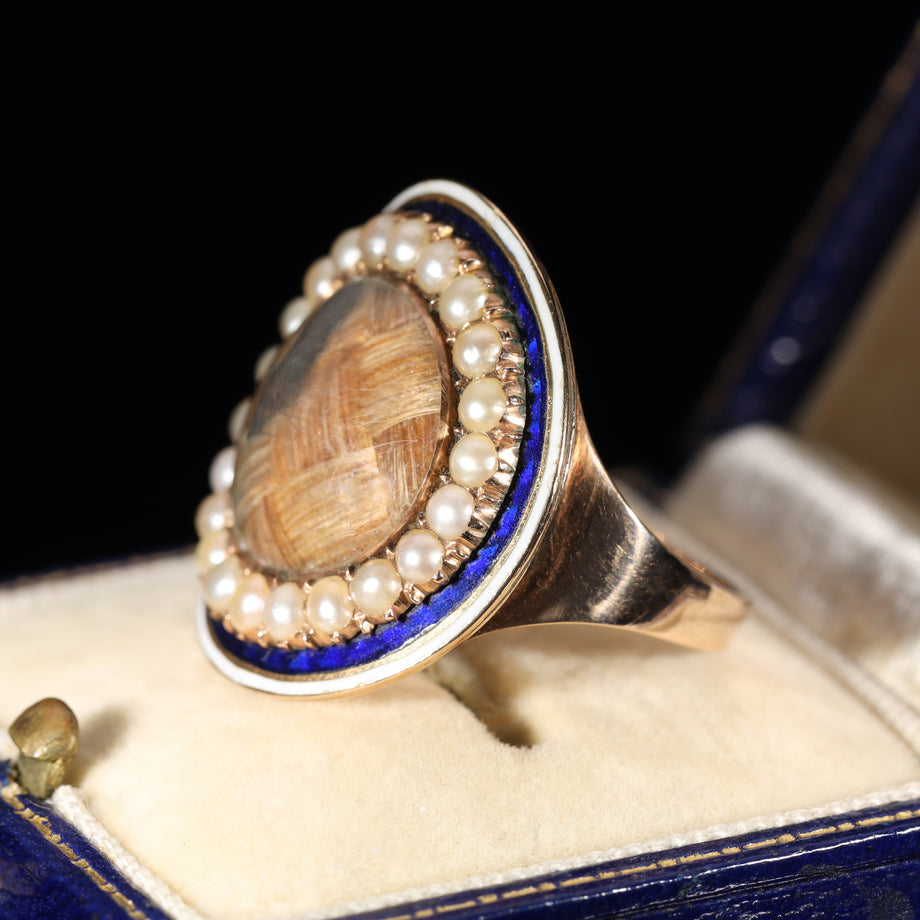 The Georgian Pearl and Enamel Memorial Ring
