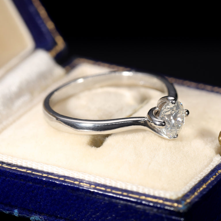 The Vintage Brilliant Cut Diamond Solid Platinum Ring