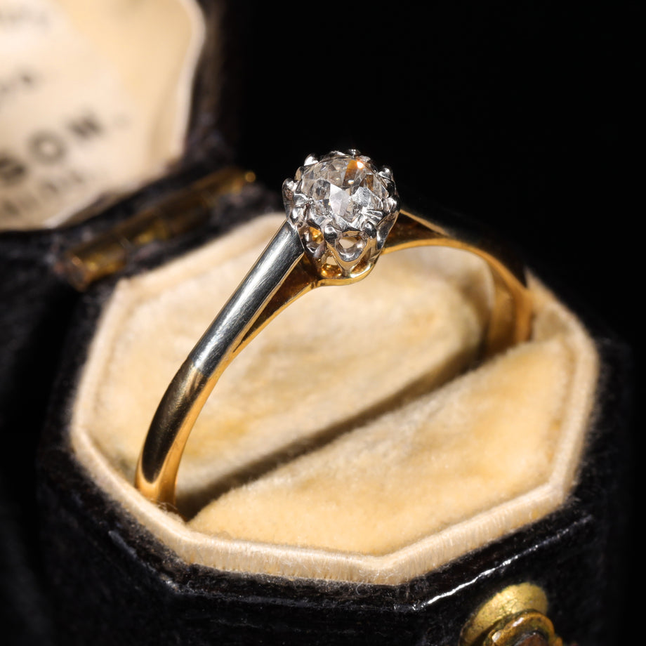 The Vintage Old Mine Cut Diamond Solitaire Fancy Ring