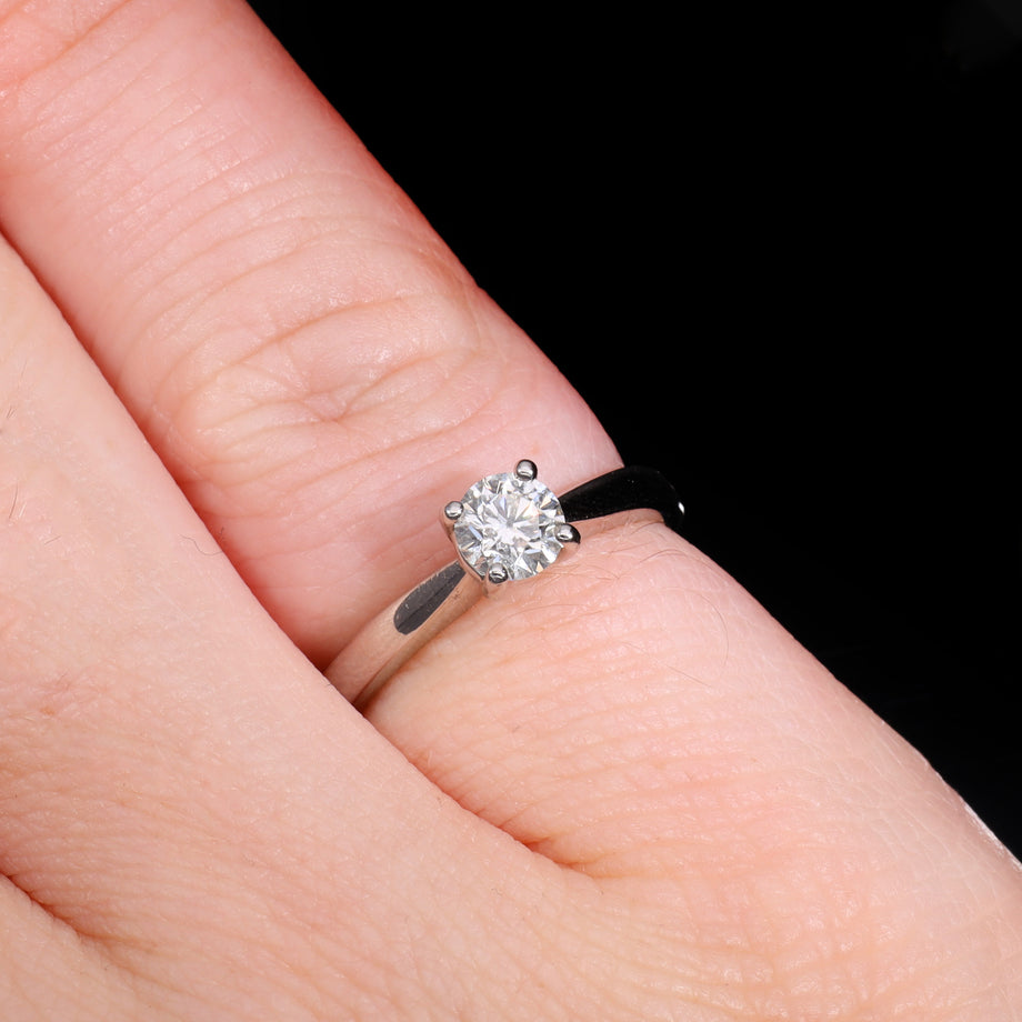 The Vintage Brilliant Cut Diamond Platinum Solitaire Ring