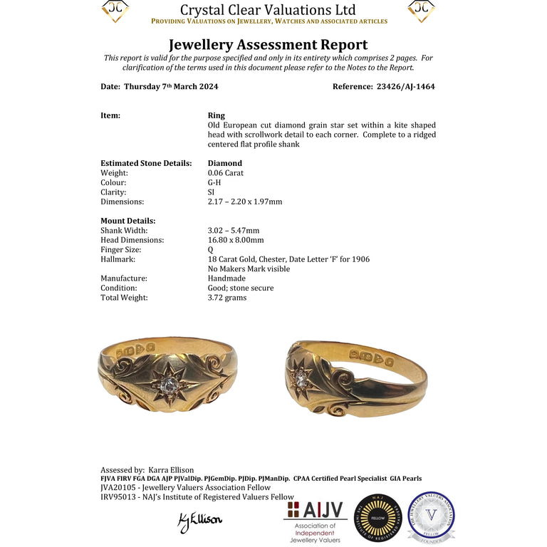 The Antique 1906 Old European Cut Diamond Starlight Ring - Antique Jewellers