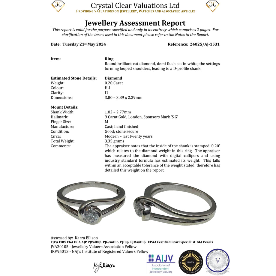 The Contemporary Light Solitaire Diamond Twist Ring