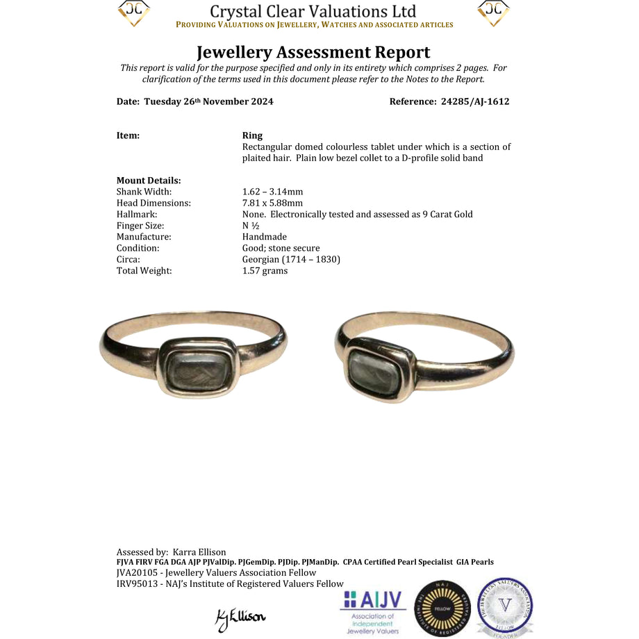 The Antique Georgian Hairwork Mourning Ring