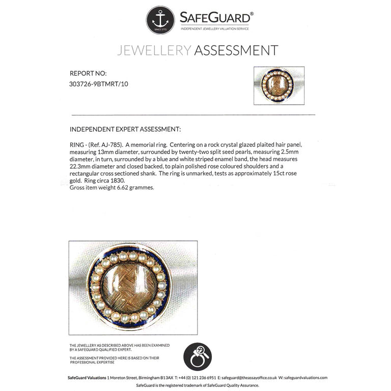 The Georgian Pearl and Enamel Memorial Ring - Antique Jewellers