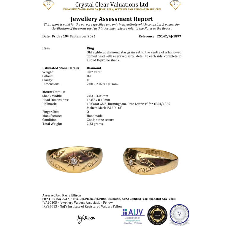 The Antique Victorian 1864 Diamond Star Ring