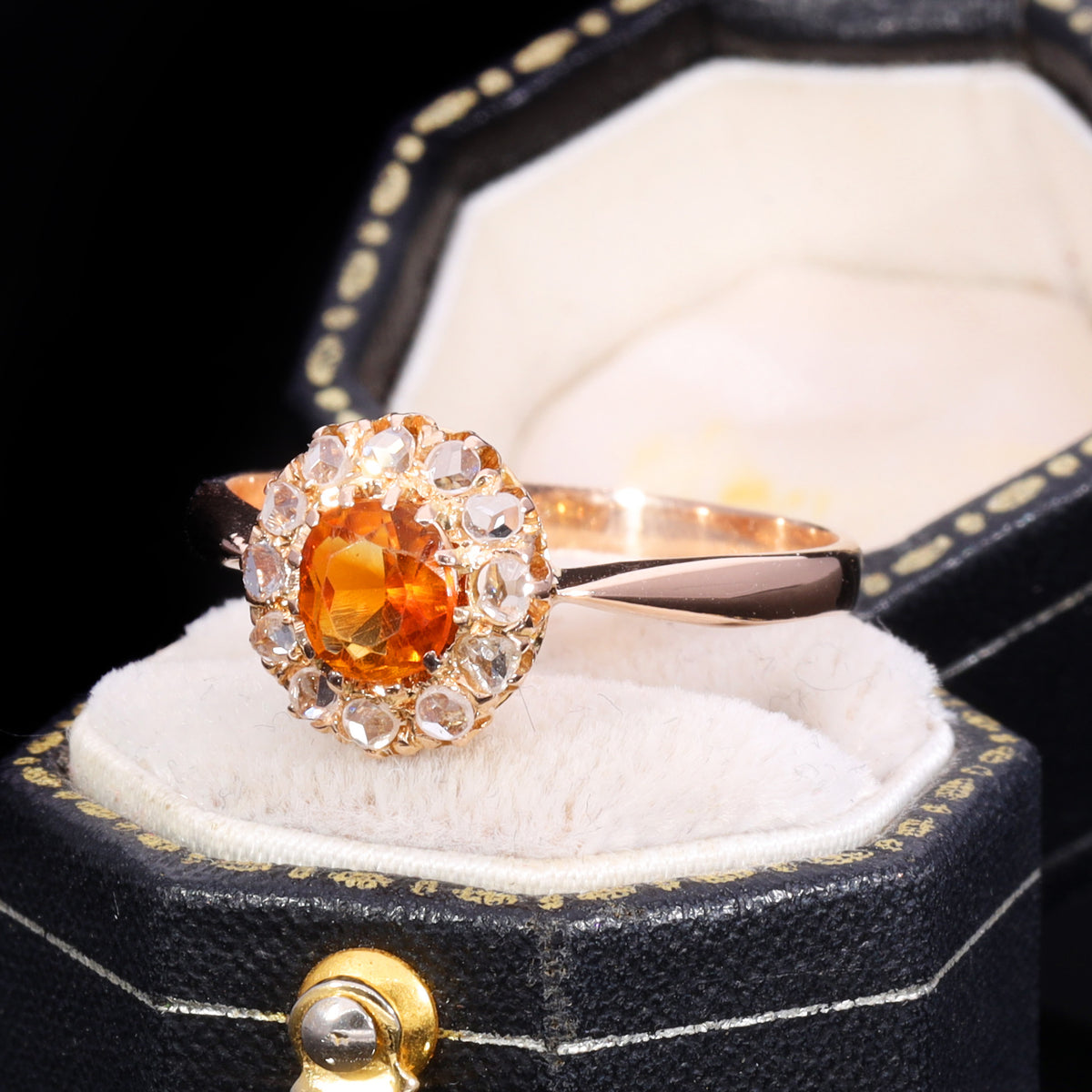 The Antique Art Deco Citrine And Diamond Cluster Ring