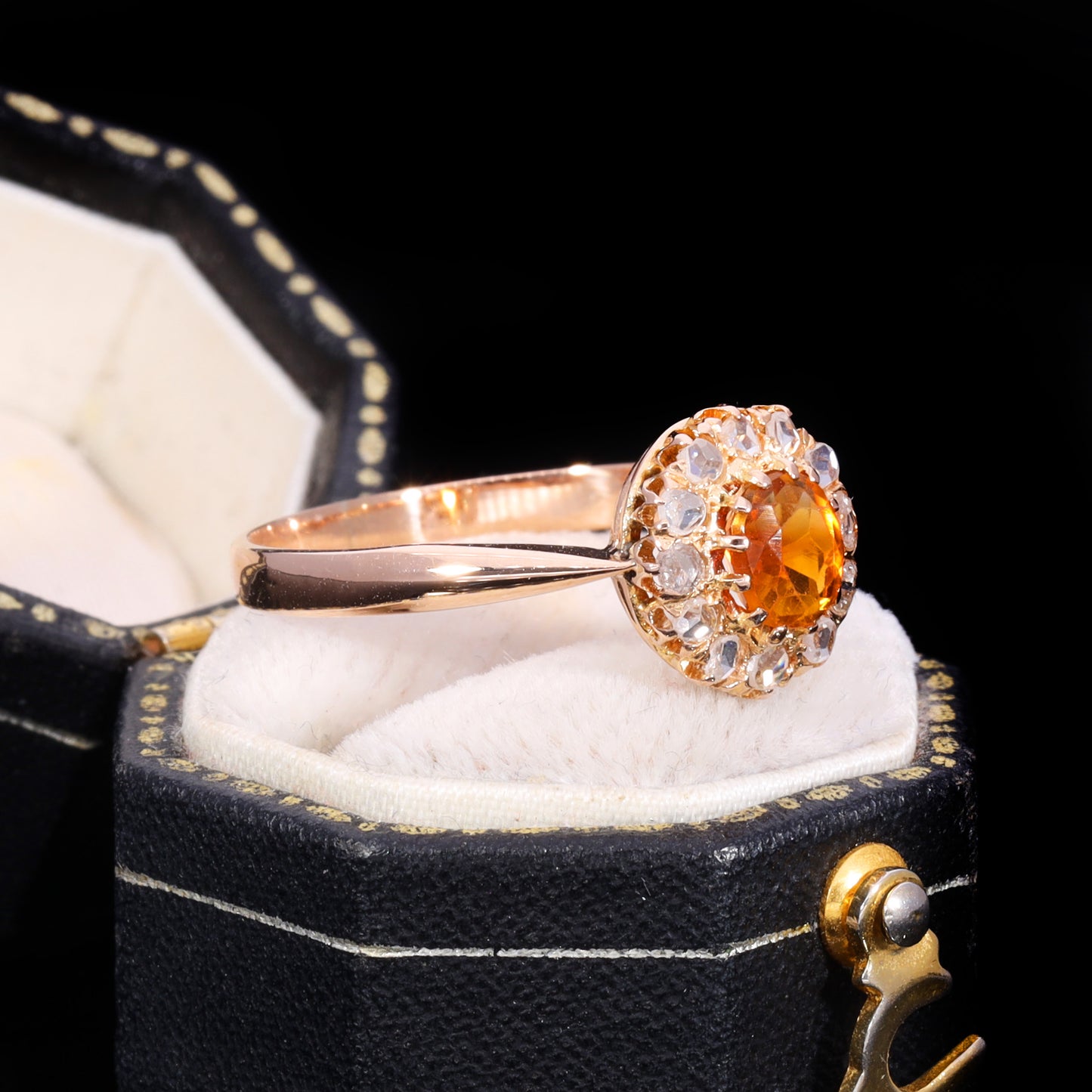 The Antique Art Deco Citrine And Diamond Cluster Ring