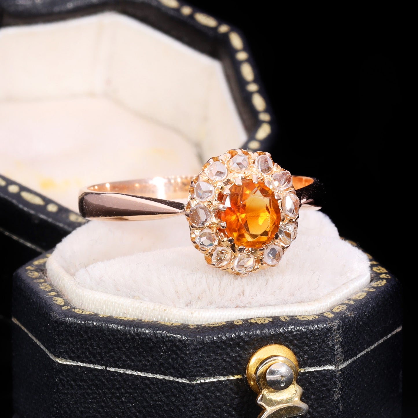 The Antique Art Deco Citrine And Diamond Cluster Ring